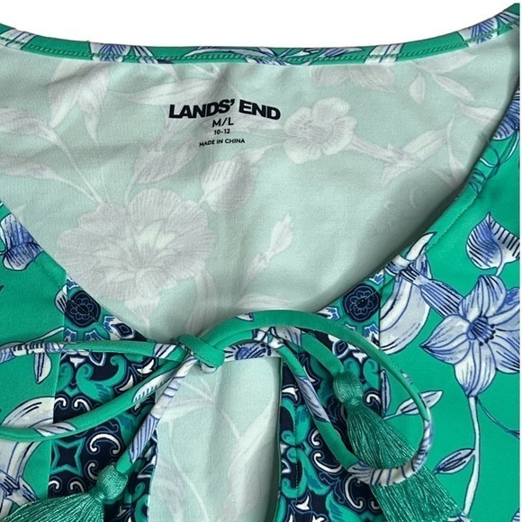 Lands' End Blue Green Short Sleeve Shift Dress Size M/L - Picture 4 of 5